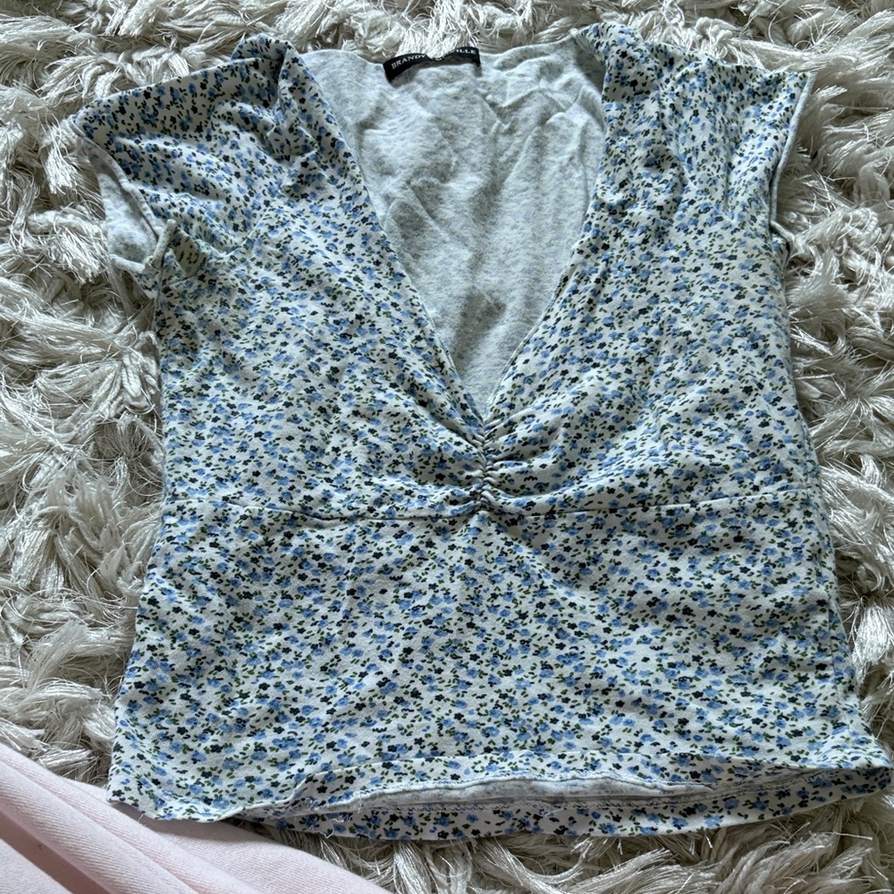 Floral V-Neck Women Top